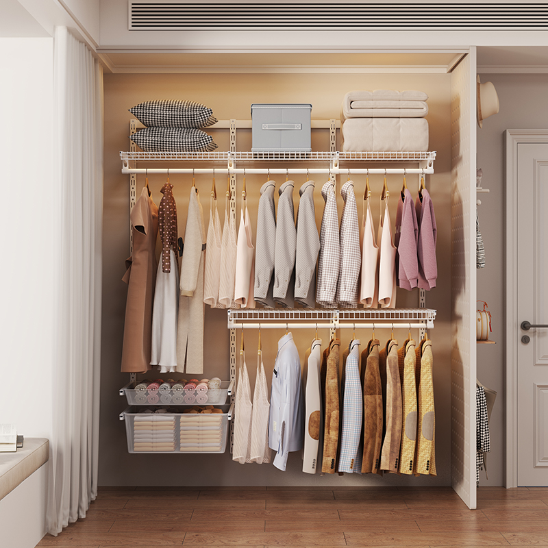 1.6米金属衣柜开放式步入式走入式衣帽间钢制衣柜框架现货套装