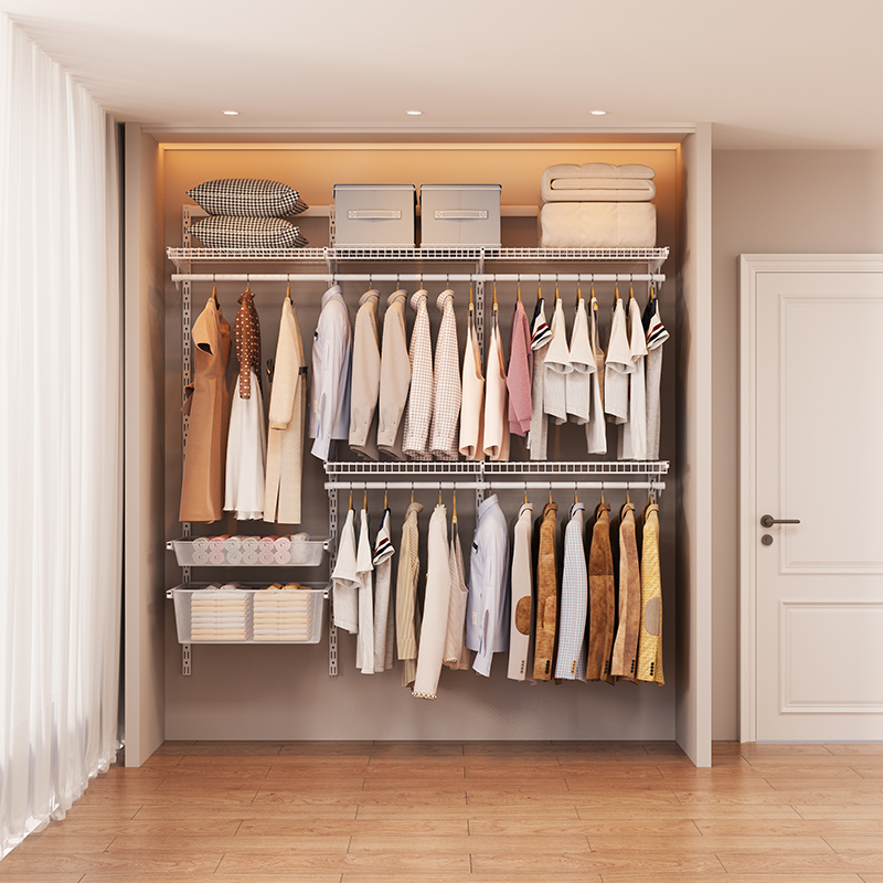 1.9米金属衣柜开放式步入式走入式衣帽间钢制衣柜框架现货套装