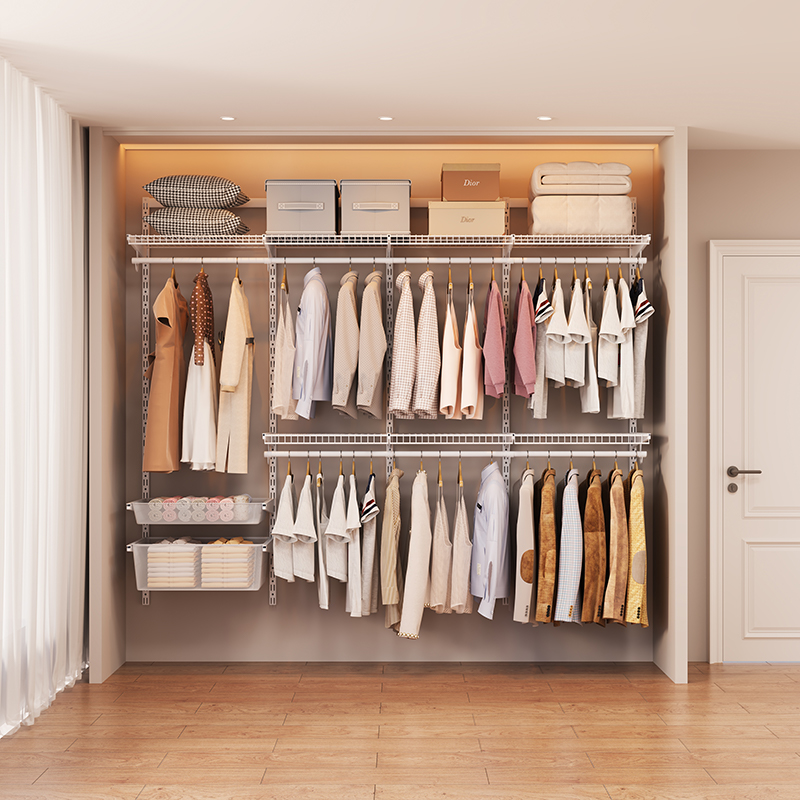 2.3米金属衣柜开放式步入式走入式衣帽间钢制衣柜框架现货套装