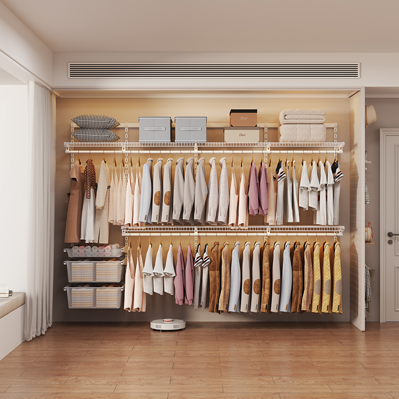 2.8米金属衣柜开放式步入式走入式衣帽间钢制衣柜框架现货套装